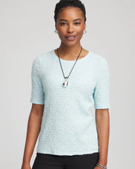 Chico's Women | Textured Short-Sleeve Tee BLUE MENTHE