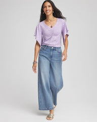 Touch of Cool™ Handkerchief-Sleeve V-Neck Tee