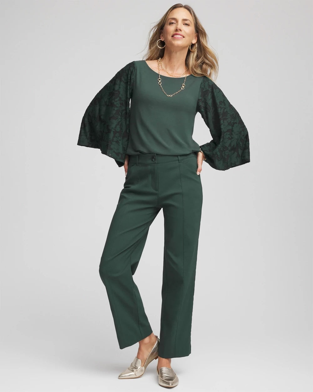 Touch of Cool™ Burnout Angel-Sleeved Top