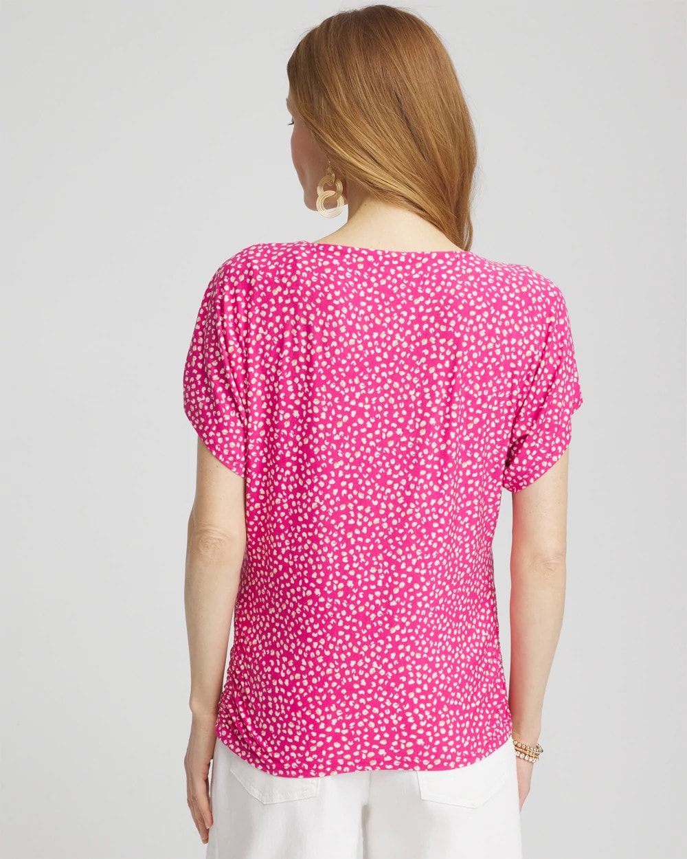 Touch of Cool™ Cheetah Ruched Banded Hem Top