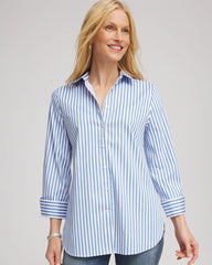 Chico's Women | No Iron™ Stretch Striped Shirt TIDAL BLUE