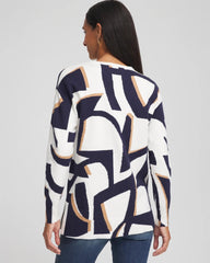 Chico's Women | Geo Intarsia V-Neck Tunic PASSPORT BLUE