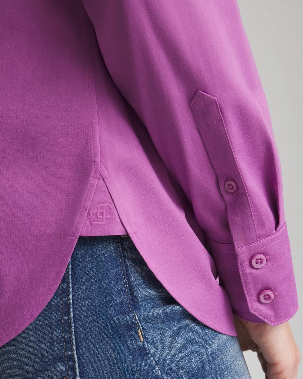 Chico's Women | No Iron™ Stretch-Sateen Shirt GOOSEBERRY