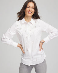 Chico's Women | Jeweled Poplin Shirt ALABASTER