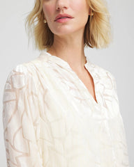 Chico's Women | Cream Burnout Pullover Blouse ENGLISH CREAM