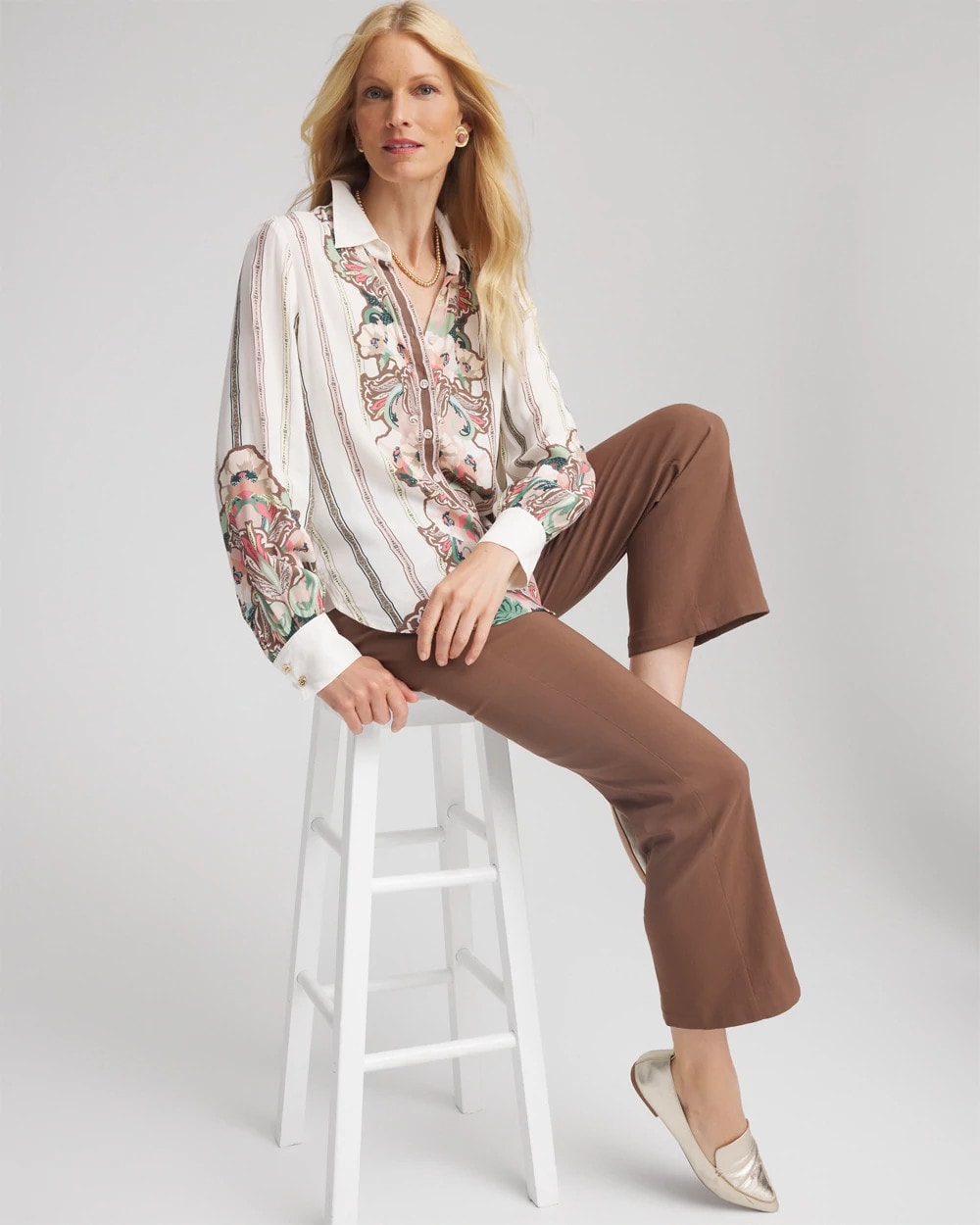 Chico's Women | Silky Classic-Fit Shirt ECRU