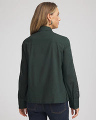 Chico's Women | Lace Cotton Voile Shirt DARKEST SPRUCE