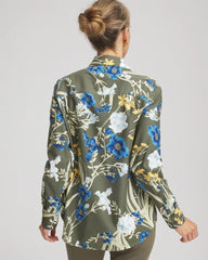 Chico's Women | No Iron™ Printed Sateen Shirt NETTLE LEAF