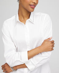 Chico's Women | Rhinestone Embellished Poplin Tunic ALABASTER