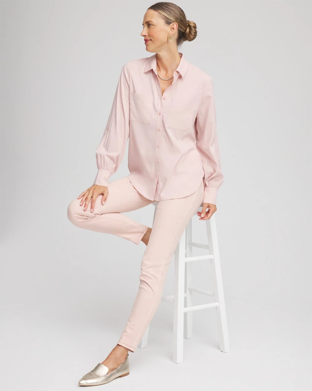 Chico's Women | Classic-Fit Collared Shirt ROSE SMOKE