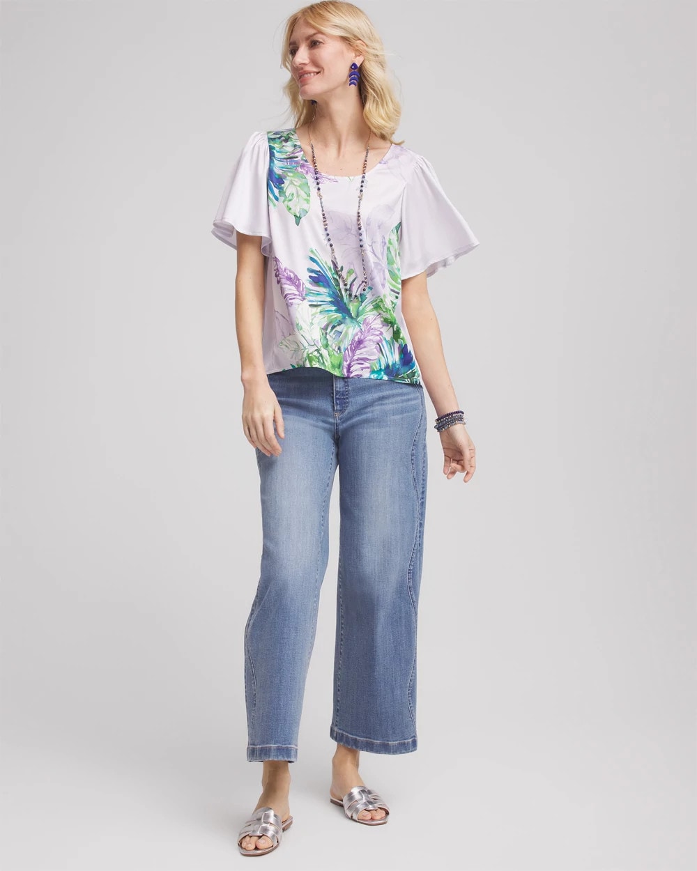 Chico's Women | Flutter Sleeve Satin Top VIOLET