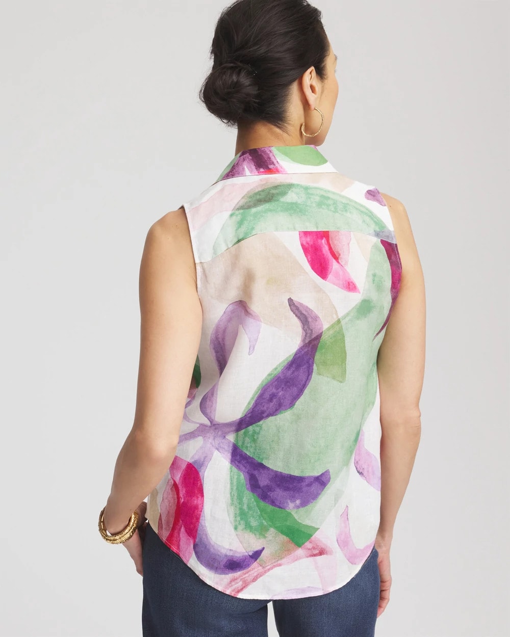 Chico's Women | No Iron™ Bloom Linen Tie-Front Shirt CRUSHED BERRIES
