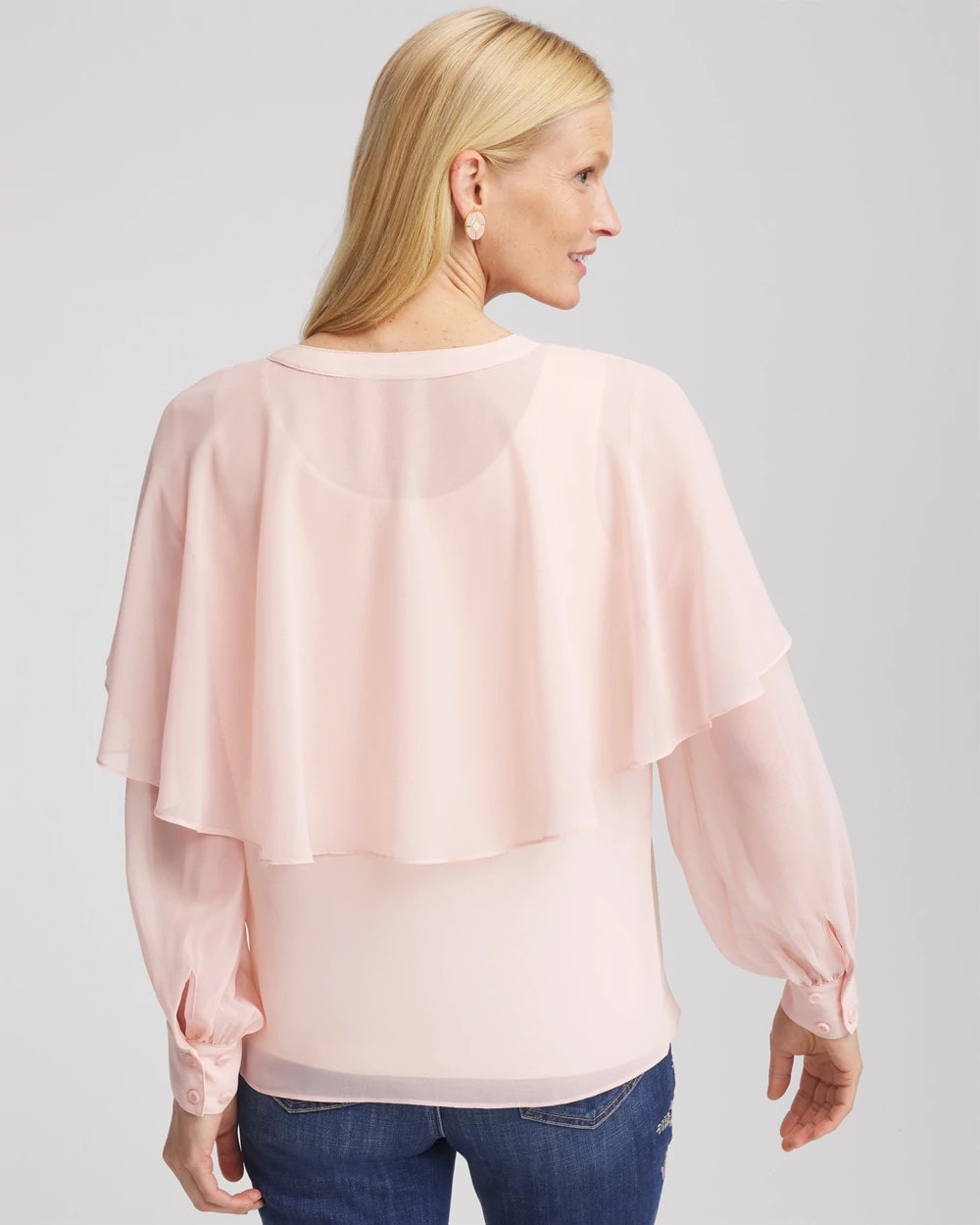 Chico's Women | Georgette Cape Blouse ROSE SMOKE