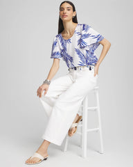 Chico's Women | Flutter Sleeve Satin Top BLUE CASA