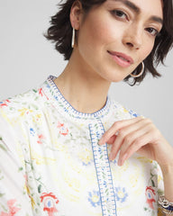 Chico's Women | Floral Billow-Sleeve Blouse MELON MAMBO