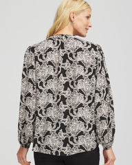Chico's Women | Caviar Bead Georgette Blouse BLACK