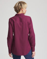 Chico's Women | No Iron™ Jacquard Chianti Animal-Motif Shirt DEEP CHIANTI