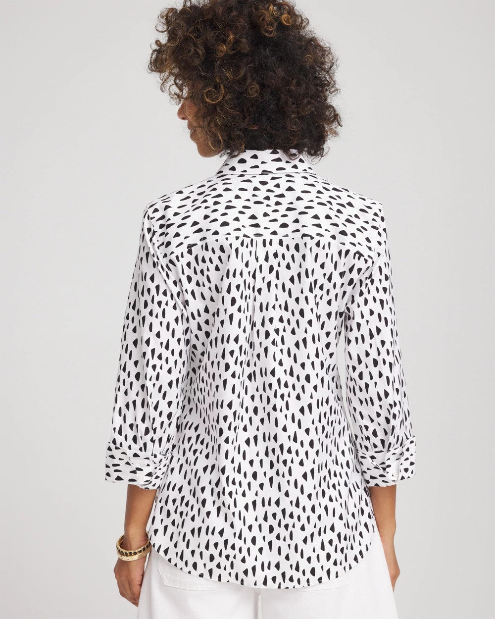 Chico's Women | No Iron™ Polka Dot  Shirt OPTIC WHITE