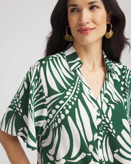 Chico's Women | Palm Print Tie-Front Silky Top PALM LEAF