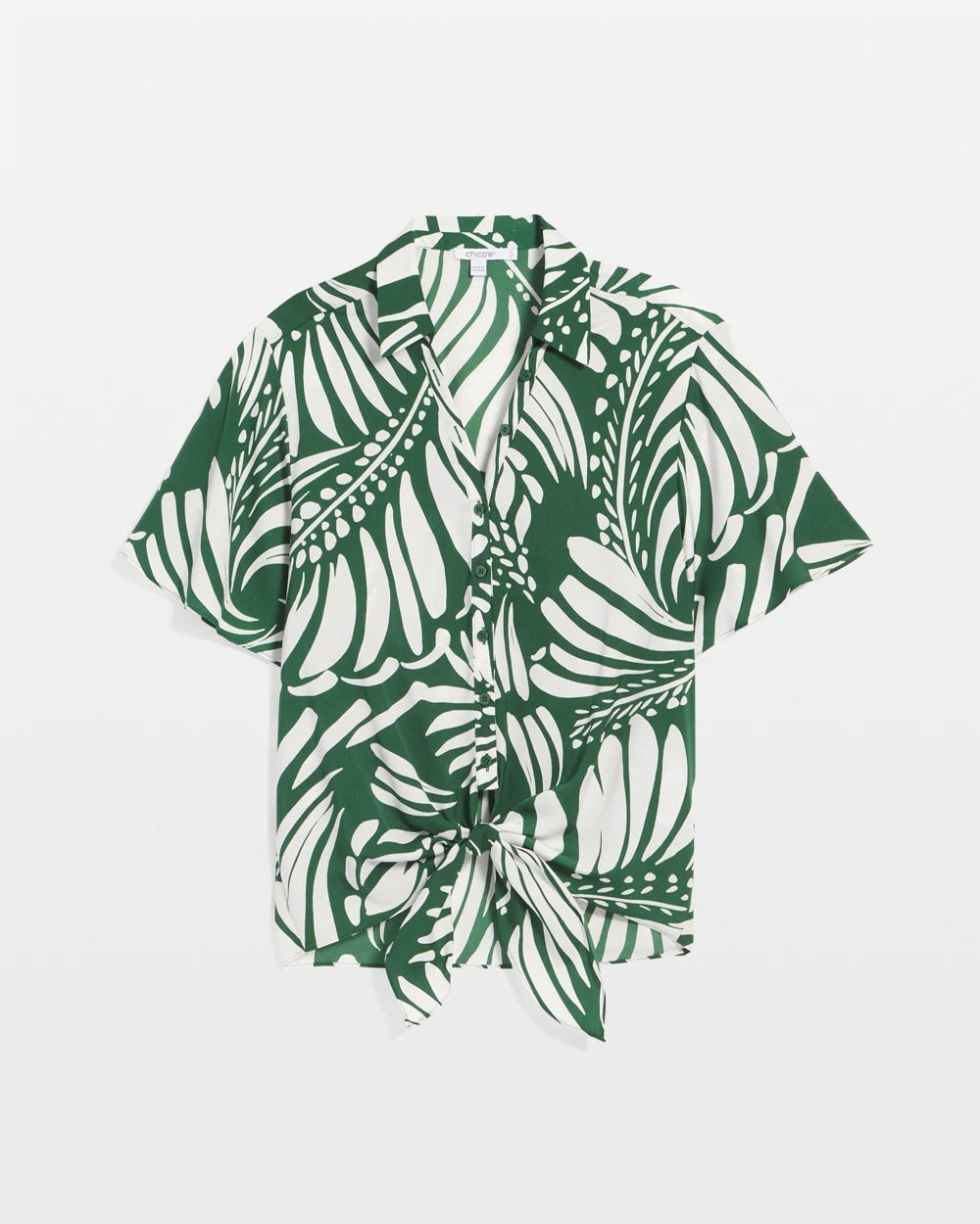Chico's Women | Palm Print Tie-Front Silky Top PALM LEAF