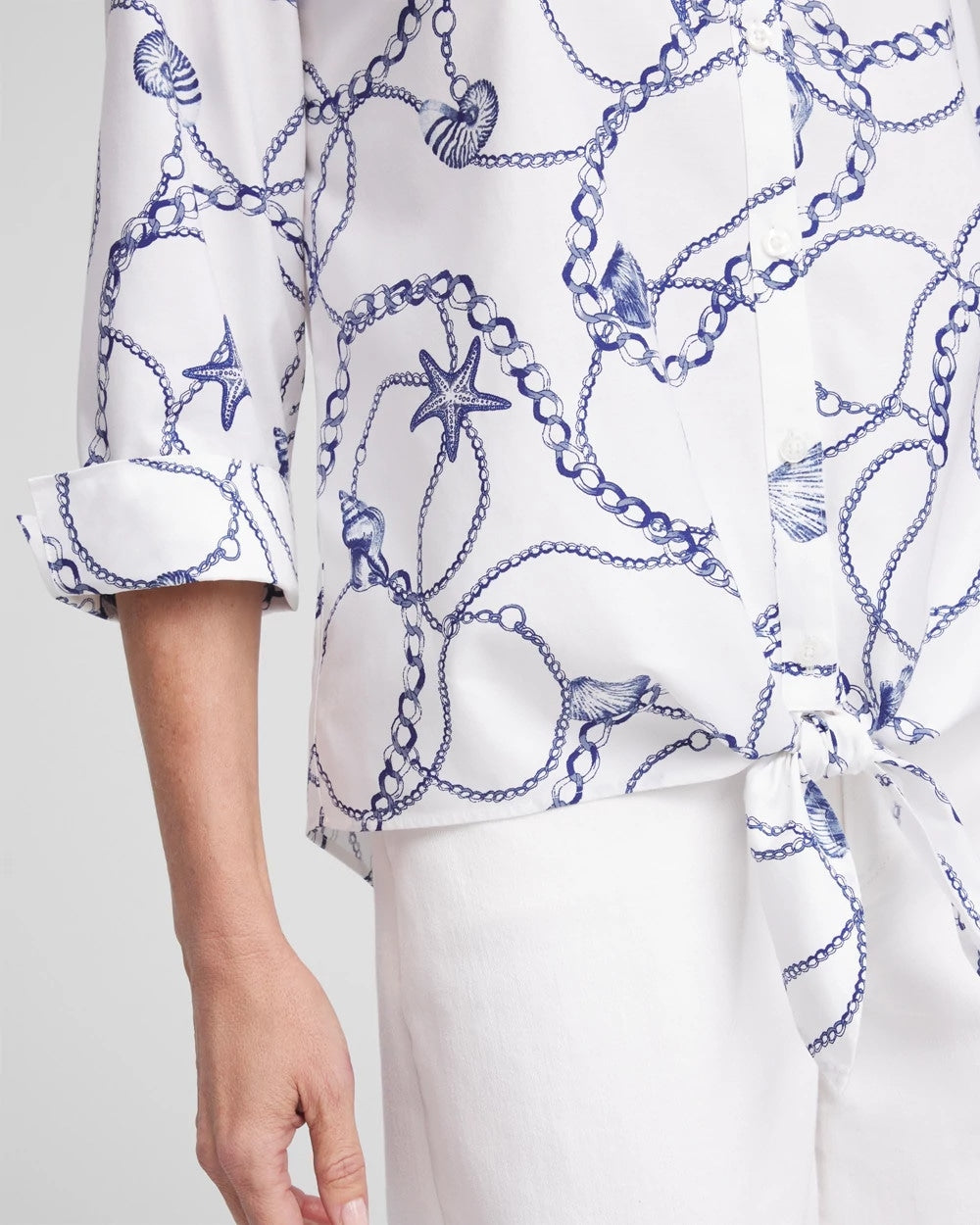 Chico's Women | No Iron™ Seashell Tie-Front Top