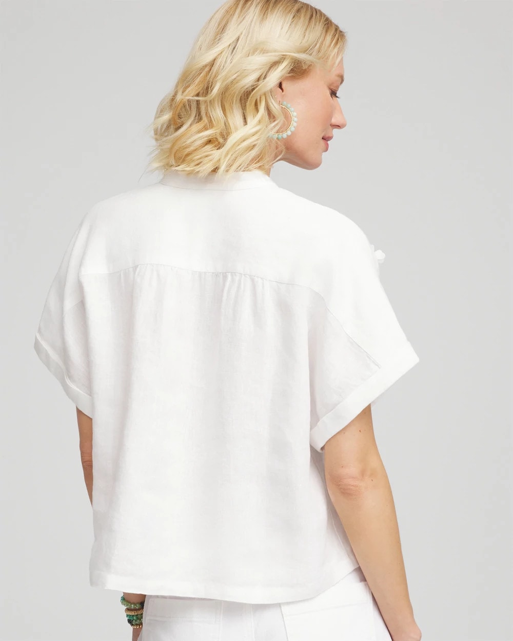 Chico's Women | Embroidered Dolman Sleeved Linen Blouse
