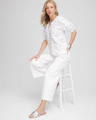 Chico's Women | Applique Embroidered Top ALABASTER