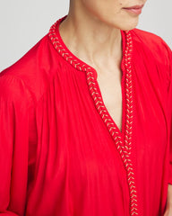 Chico's Women | Braided Batwing Blouse RED GLOW