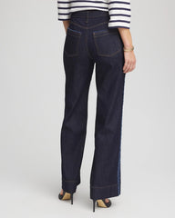 Chico's Women | Frayed High-Rise Wide-Leg Jeans CEDAR RINSE