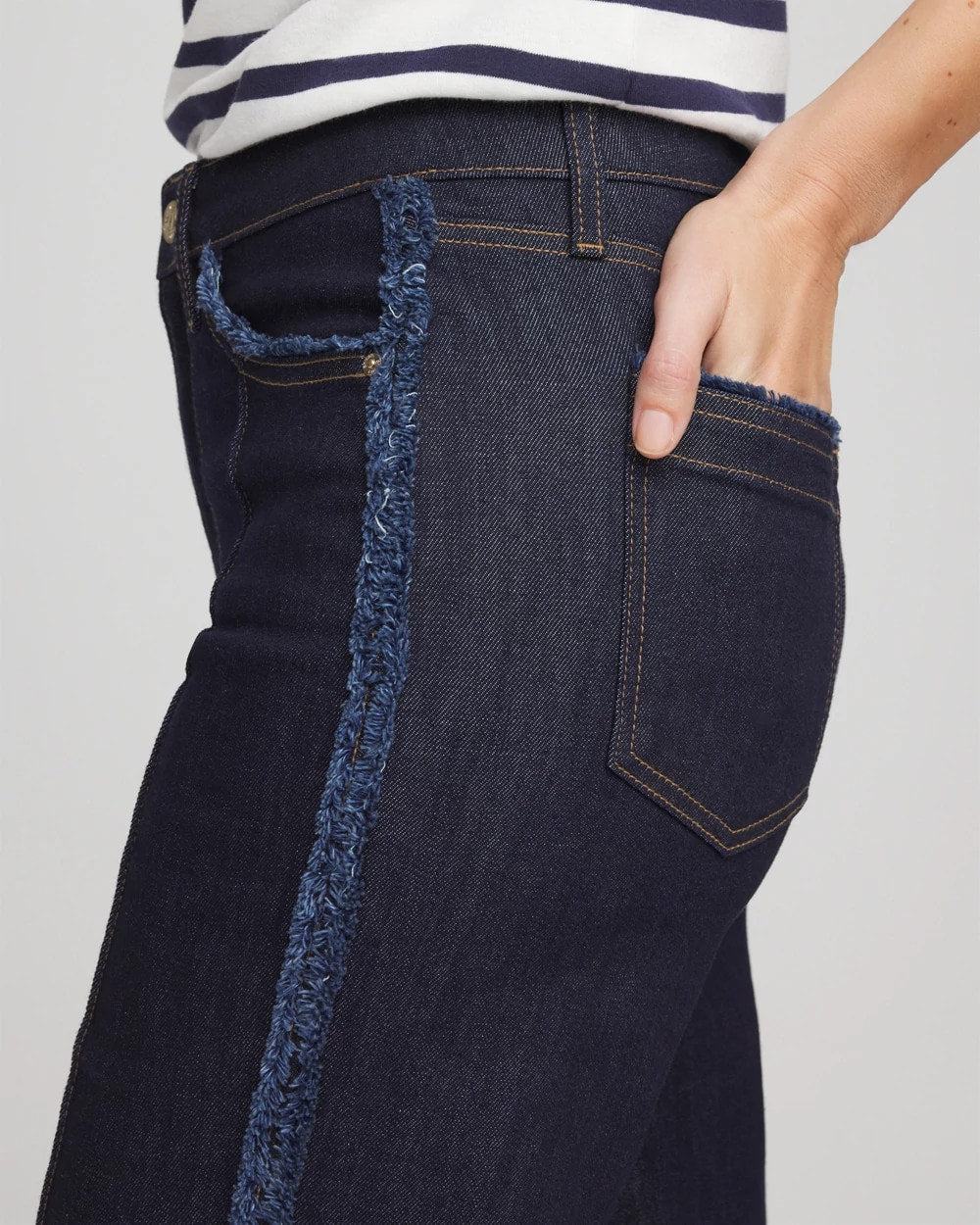 Chico's Women | Frayed High-Rise Wide-Leg Jeans CEDAR RINSE