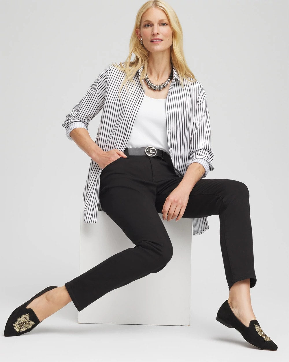 Chico's Women | Girlfriend Slim Ankle Jeans BLACK