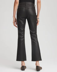 Chico's Women | Coated Girlfriend Cropped Flared Jeans BLACK