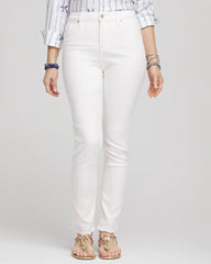 Chico's Women | No-Stain Girlfriend Frayed Ankle Jeans ALABASTER