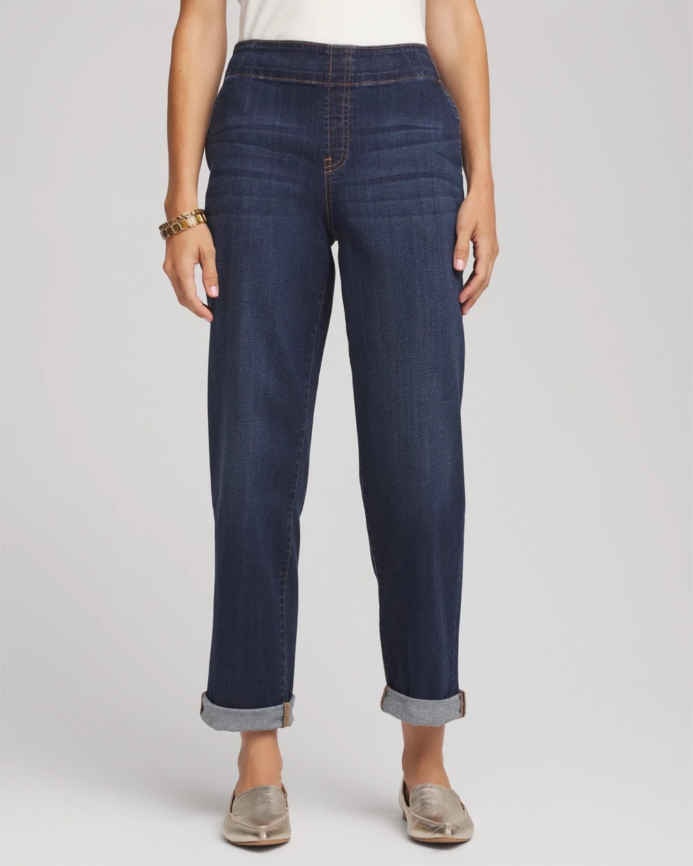 Chico's Women | Pull-On Boyfriend Cropped Jeans BRIDGE STREET INDIGO