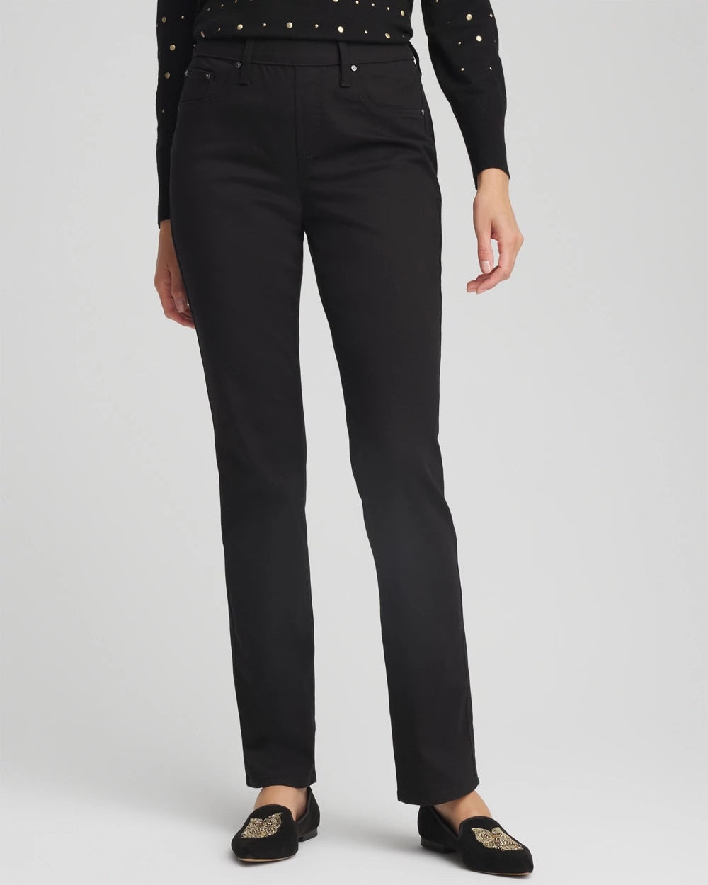 Chico's Women | Pull-On Straight Jeans BLACK