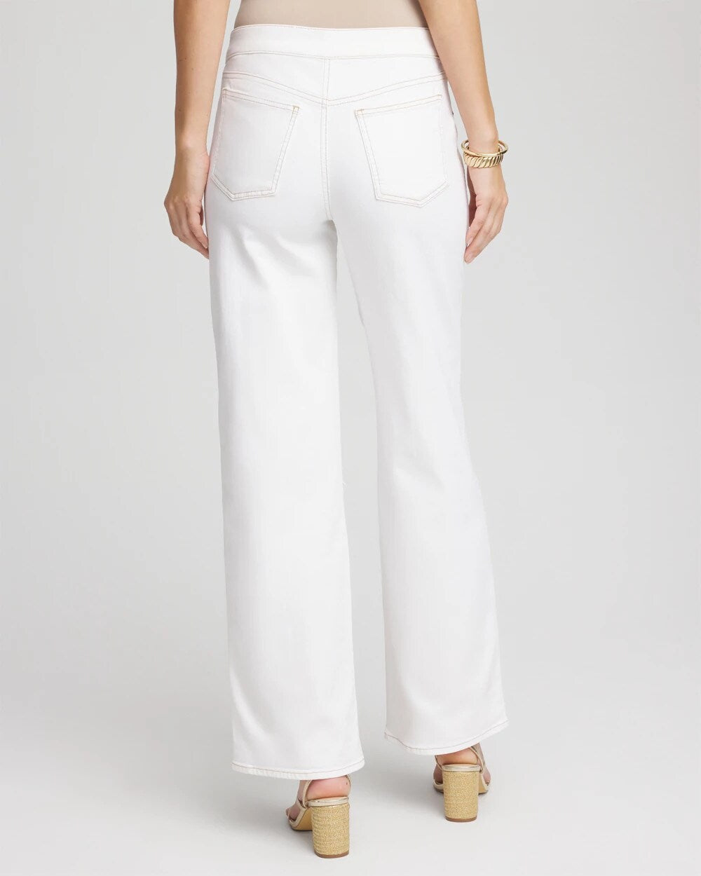 Chico's Women | Seeded Pull-On Wide-Leg Jeans NATURAL SEEDED