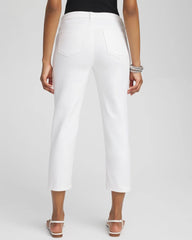 Chico's Women | No Stain Girlfriend Cropped Jeans ALABASTER
