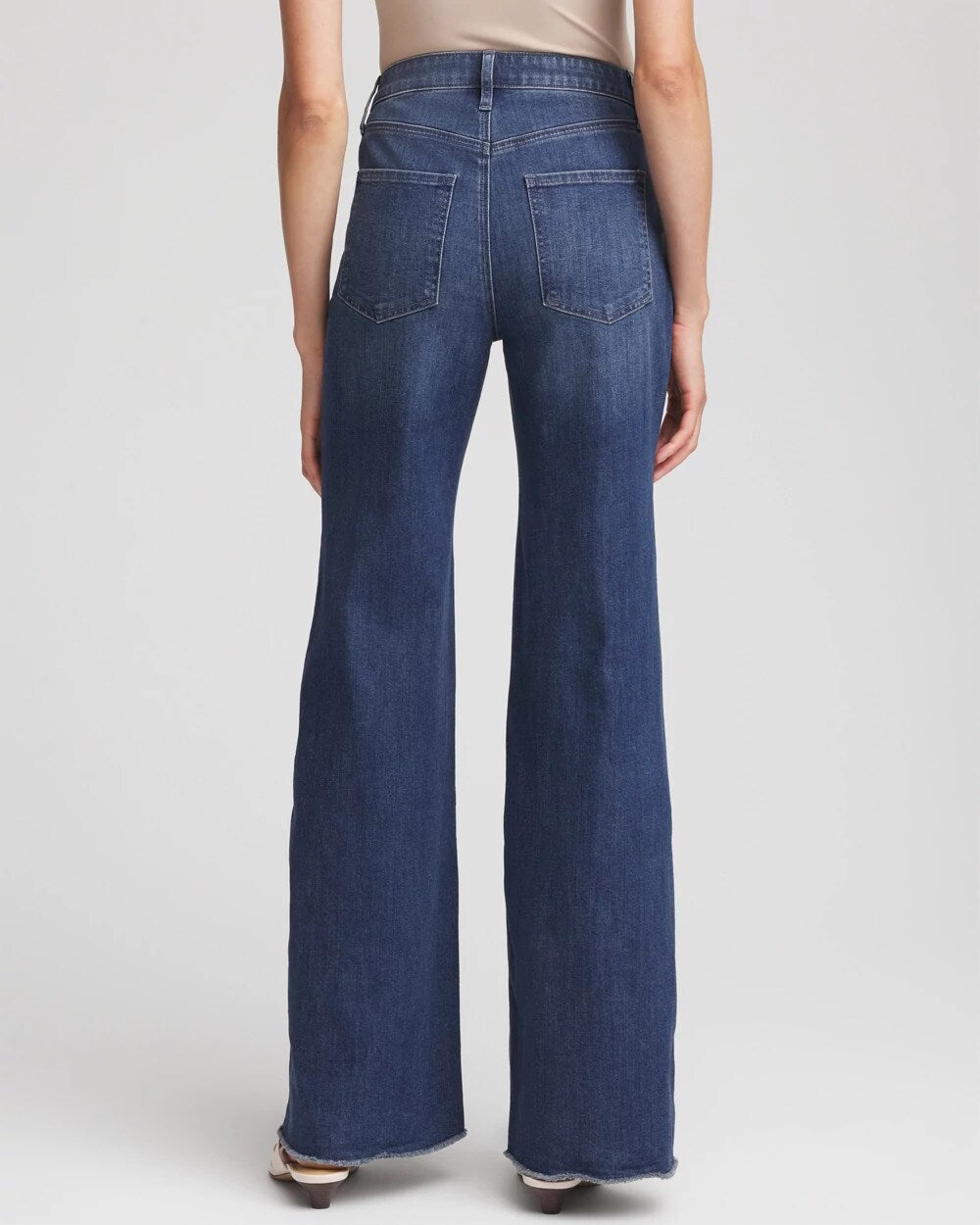 Chico's Women | Embellished Frayed Flared-Leg Jeans IRVINA INDIGO