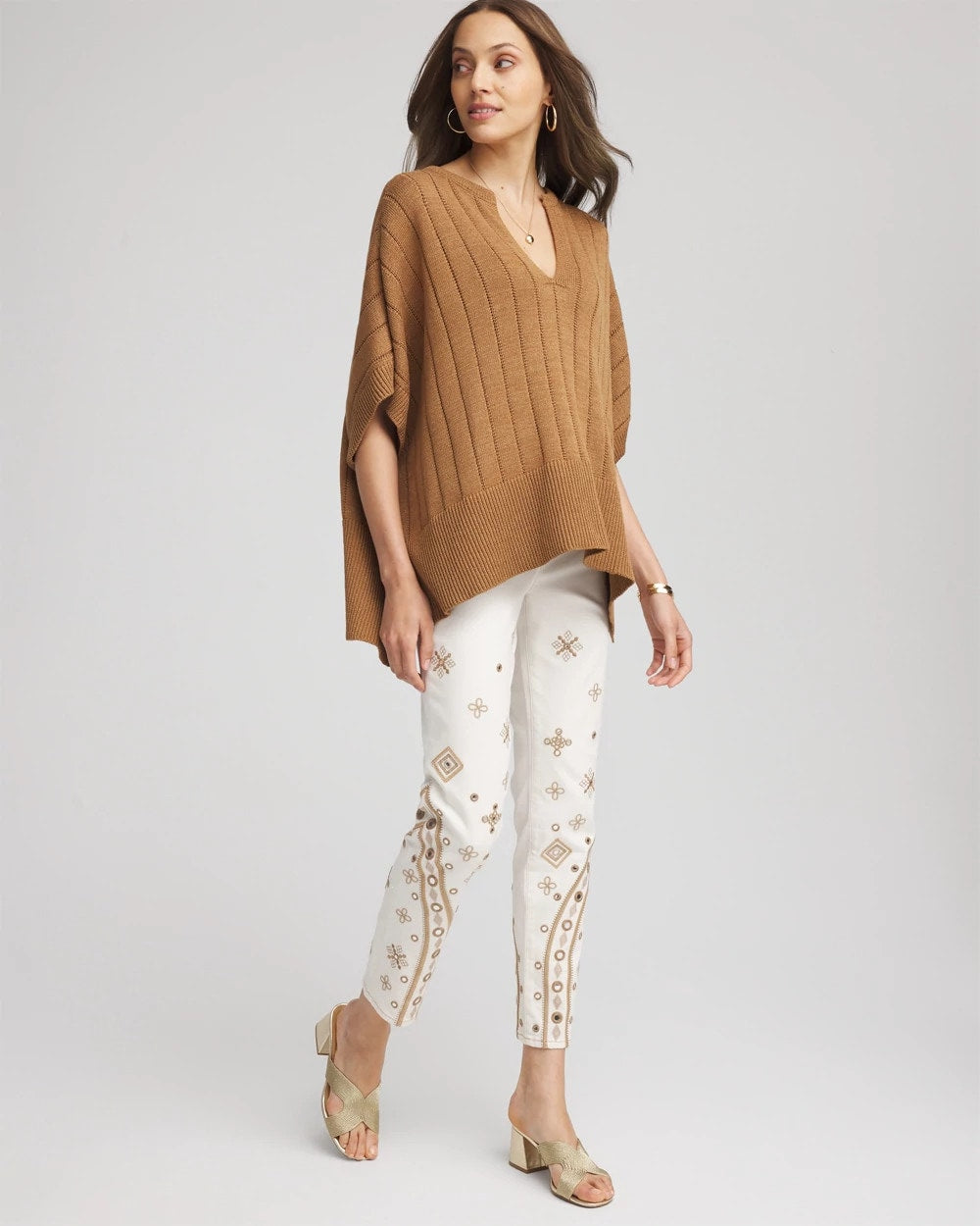 Chico's Women | Embellished Girlfriend Slim Ankle Jeans SEA SALT