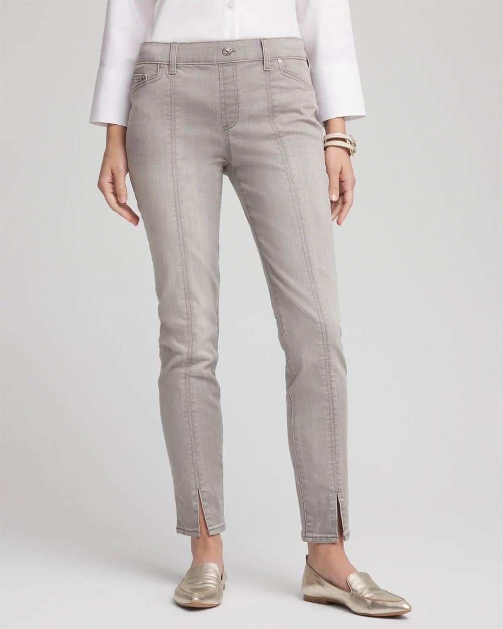 Chico's Women | Silver Pull-On Slim Ankle Jeggings SILVER BIRCH WASH