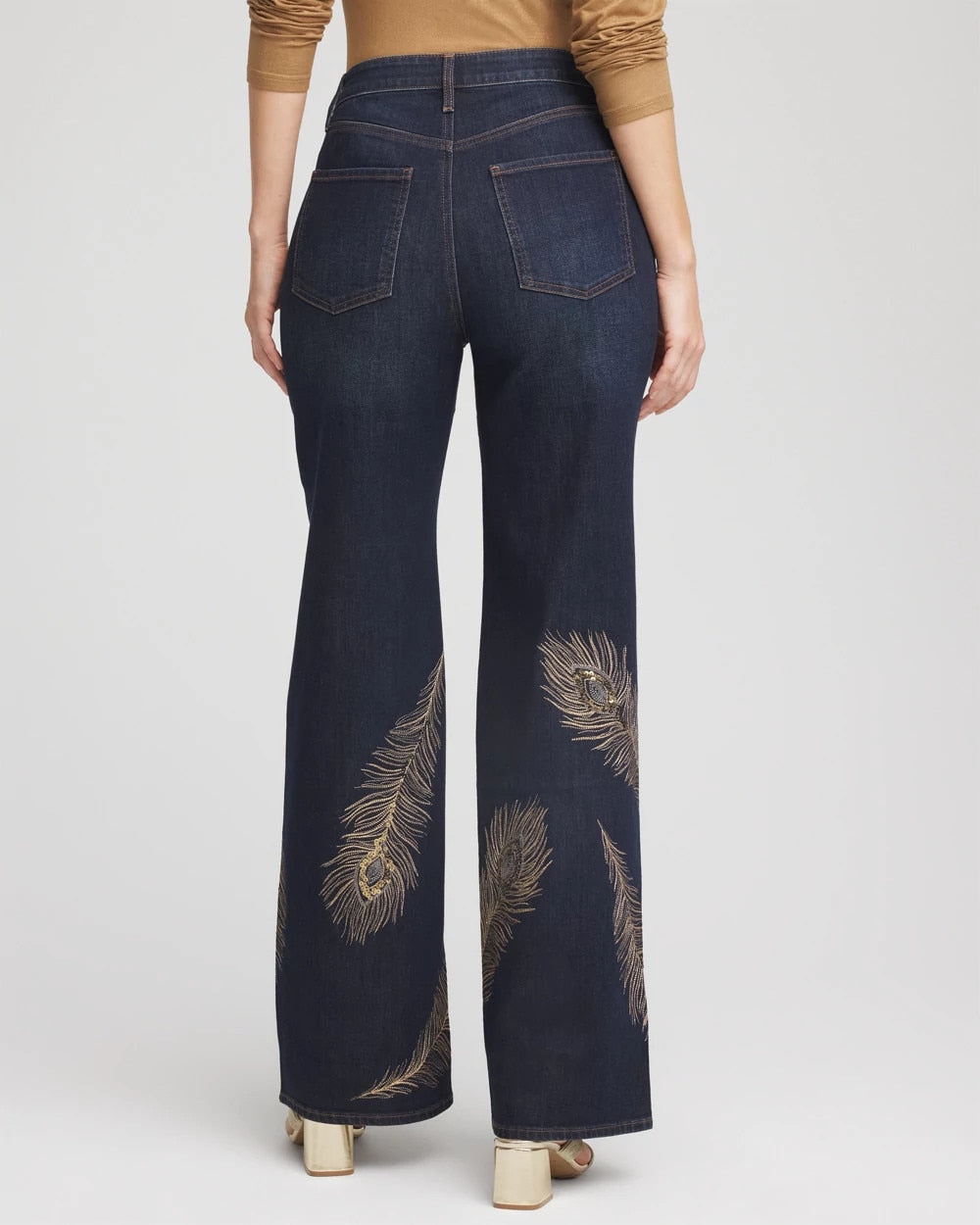 Chico's Women | Embellished High-Rise Wide-Leg Jeans MARCONI INDIGO