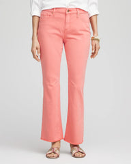 Chico's Women | Girlfriend Fray Hem Kick Flare Jeans MELON MAMBO