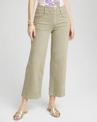 Chico's Women | Pull-On Wide-Leg Cropped Jeans WASHED SAGE