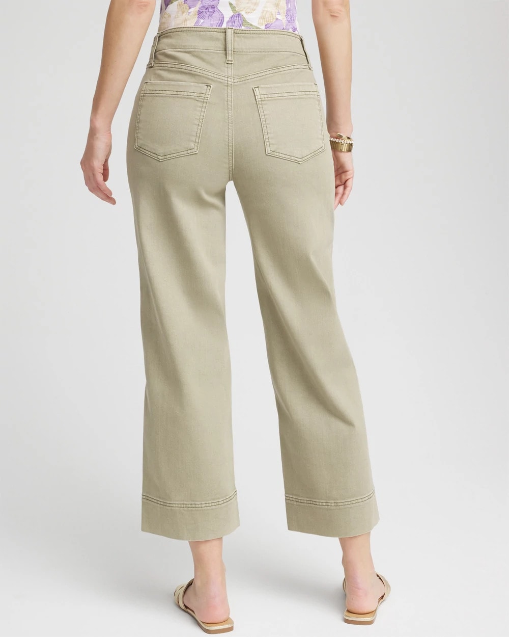 Chico's Women | Pull-On Wide-Leg Cropped Jeans WASHED SAGE