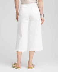 Chico's Women | No Stain Pull-On Wide Capri Jeans ALABASTER
