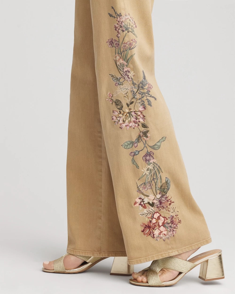Chico's Women | Embroidered High-Rise Wide-Leg Jeans CAFE AROMA
