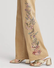 Chico's Women | Embroidered High-Rise Wide-Leg Jeans CAFE AROMA