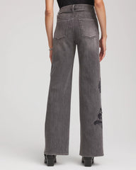 Chico's Women | Printed High-Rise Wide-Leg Jean WICKLOW WASH