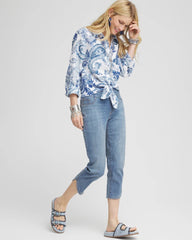 Chico's Women | Pull-On Dolphin-Hemmed Capri Jeans HELENA INDIGO