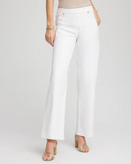 Chico's Women | Petite Seeded Pull-On Wide-Leg Jeans NATURAL SEEDED